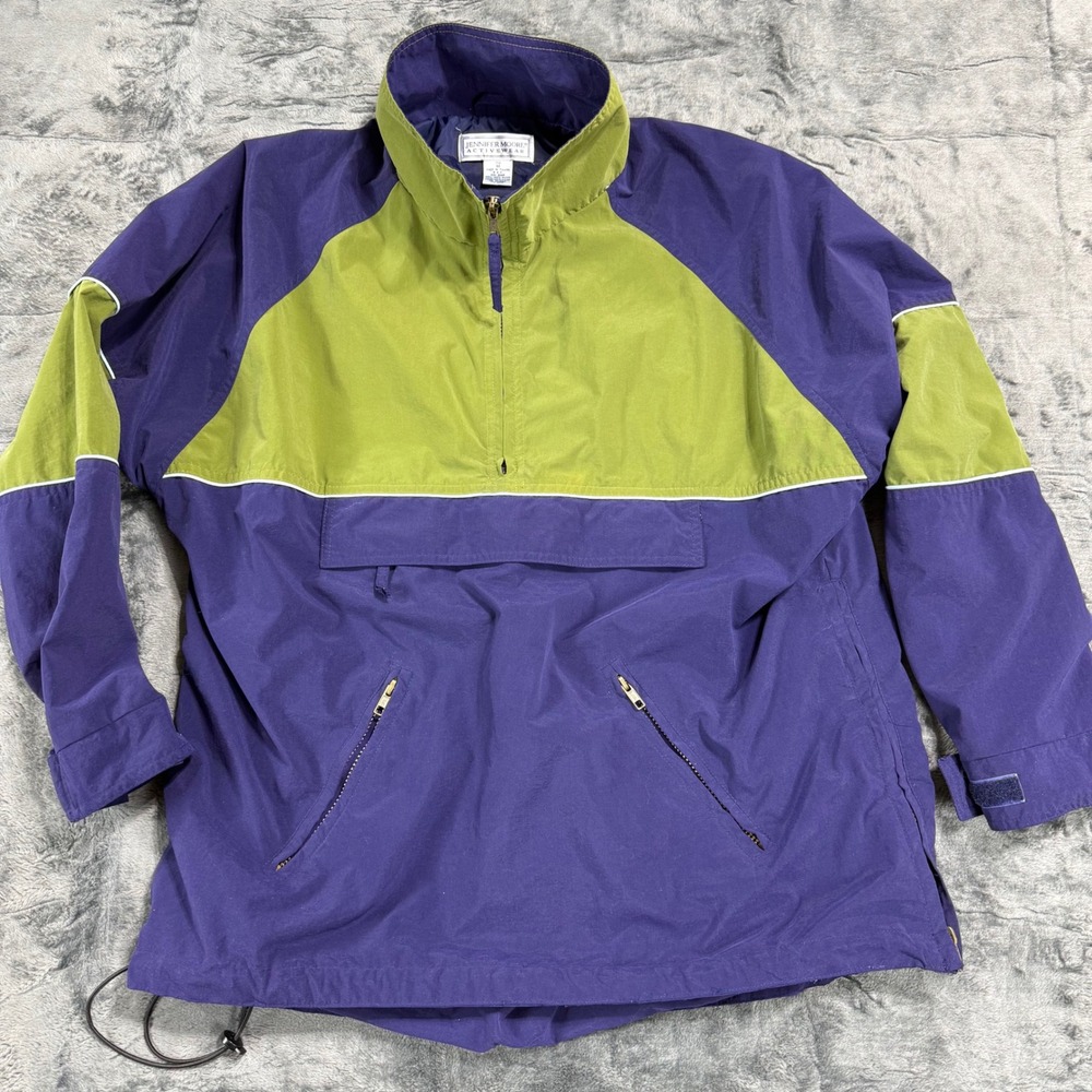 Jennifer Moore‎ Activewear Vintage Colorblock Windbreaker Purple Green Mens M